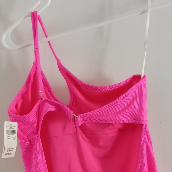 Aerie Shine Rib One Shoulder Full Coverage One Piece Swimsuit NWT - Picture 7 of 7